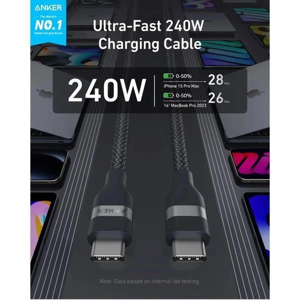 Charge Cable 240W USB-C to USB-C 1.8m Braided