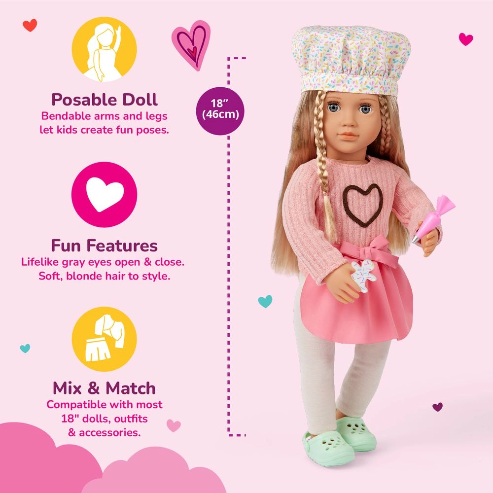 Emery Fashion Doll Playset - 18-inch Baking Ages 3+