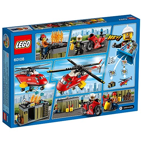 City Fire Response Unit (60108) - 3 Minifigures Helicopter Motorcycle