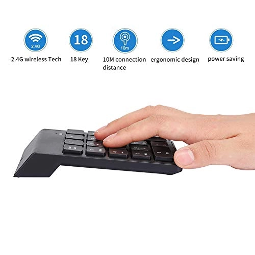Wireless Numeric Keypad - 2.4G USB Black