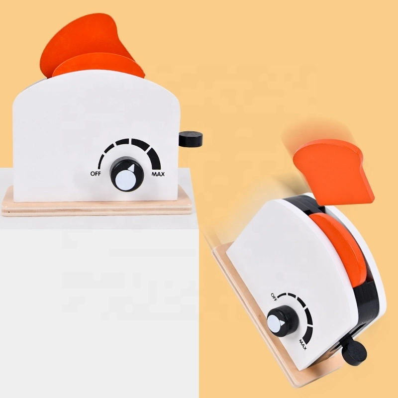 Kids Wooden Bread Toaster Pretend Playset - 13pcs (5551007-Bl-20508)