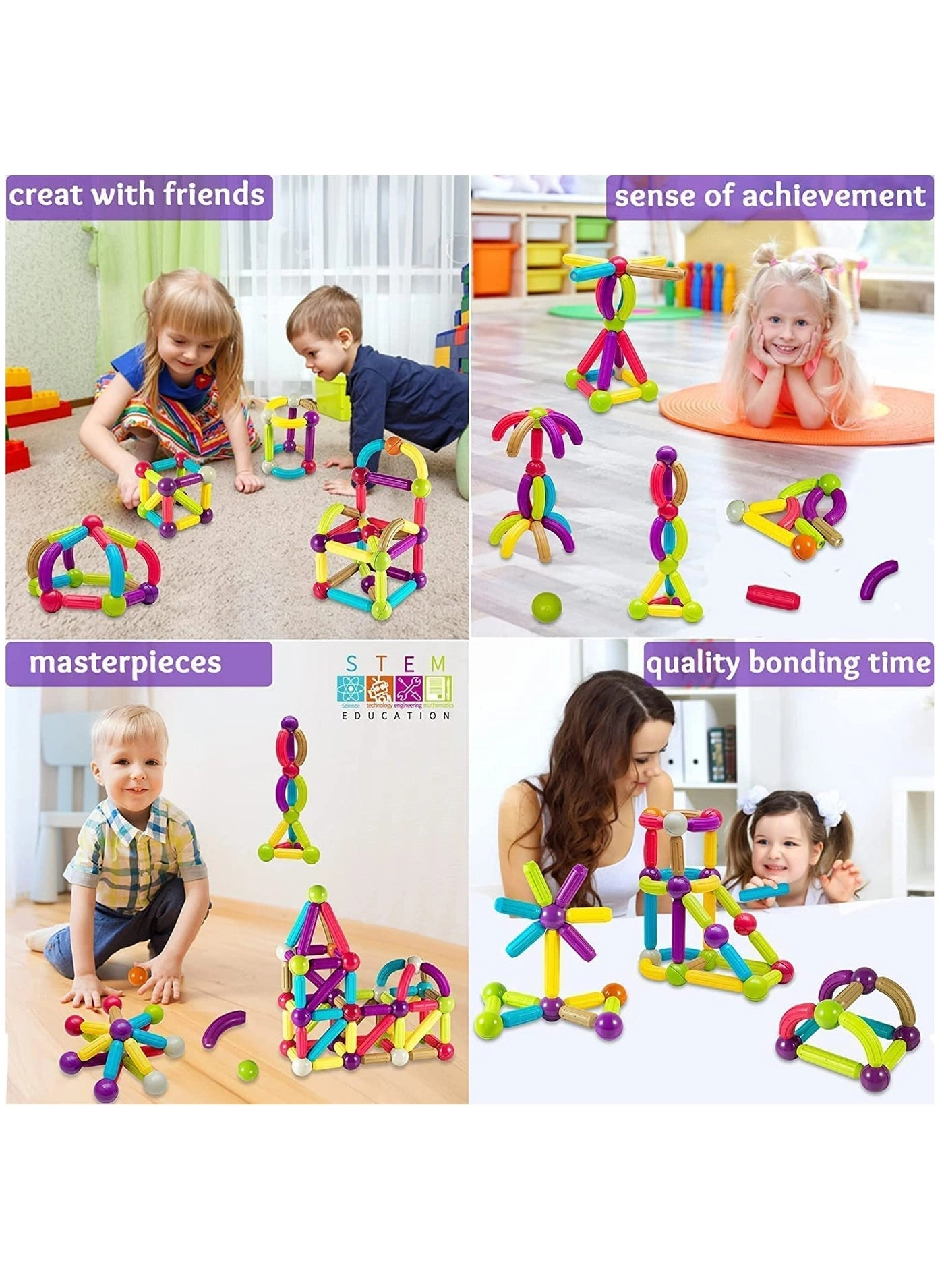 Magnetic Ball and Stick Building Set - 64pcs