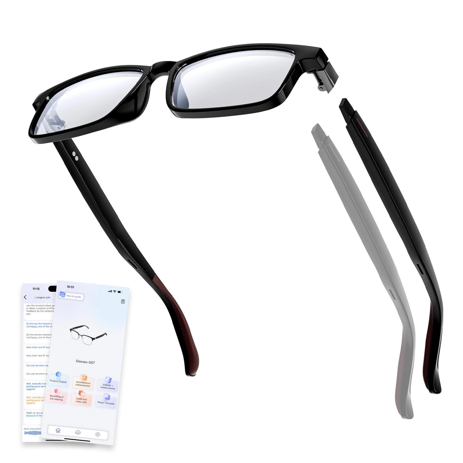 Smart Glasses - Bluetooth Touch Control Clear Lens