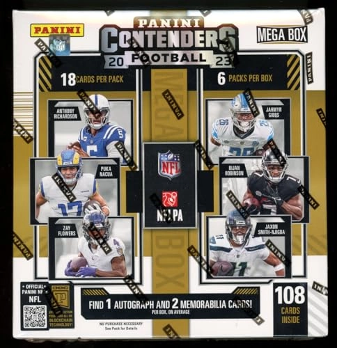 2023 Contenders Football Mega Trading Card Box - 108 pcs
