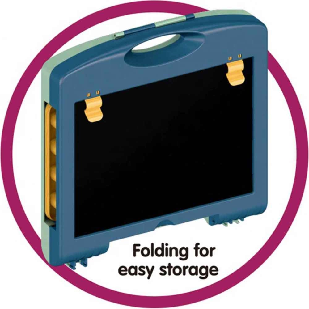 Dual Sided Drawing & Writing Board - 27 Pcs markers, chalks, eraser, and accessories