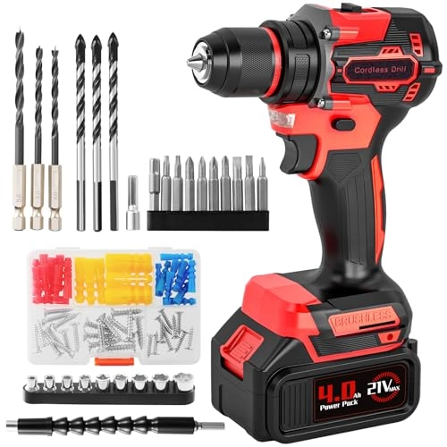Cordless Brushless Power Drill - 4000 Milliamp Hours