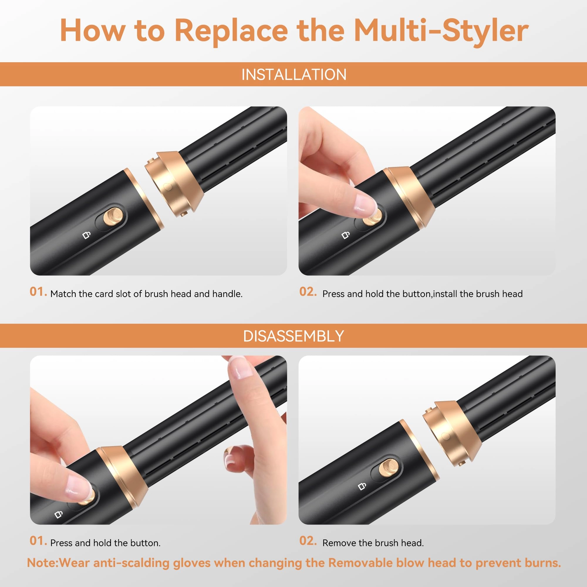 Blow Dryer Brush + Curling Wand + Ionic Hot Air Hair Dryer + Massage Oval Hair Dryer + Left&Right Hair Curlers