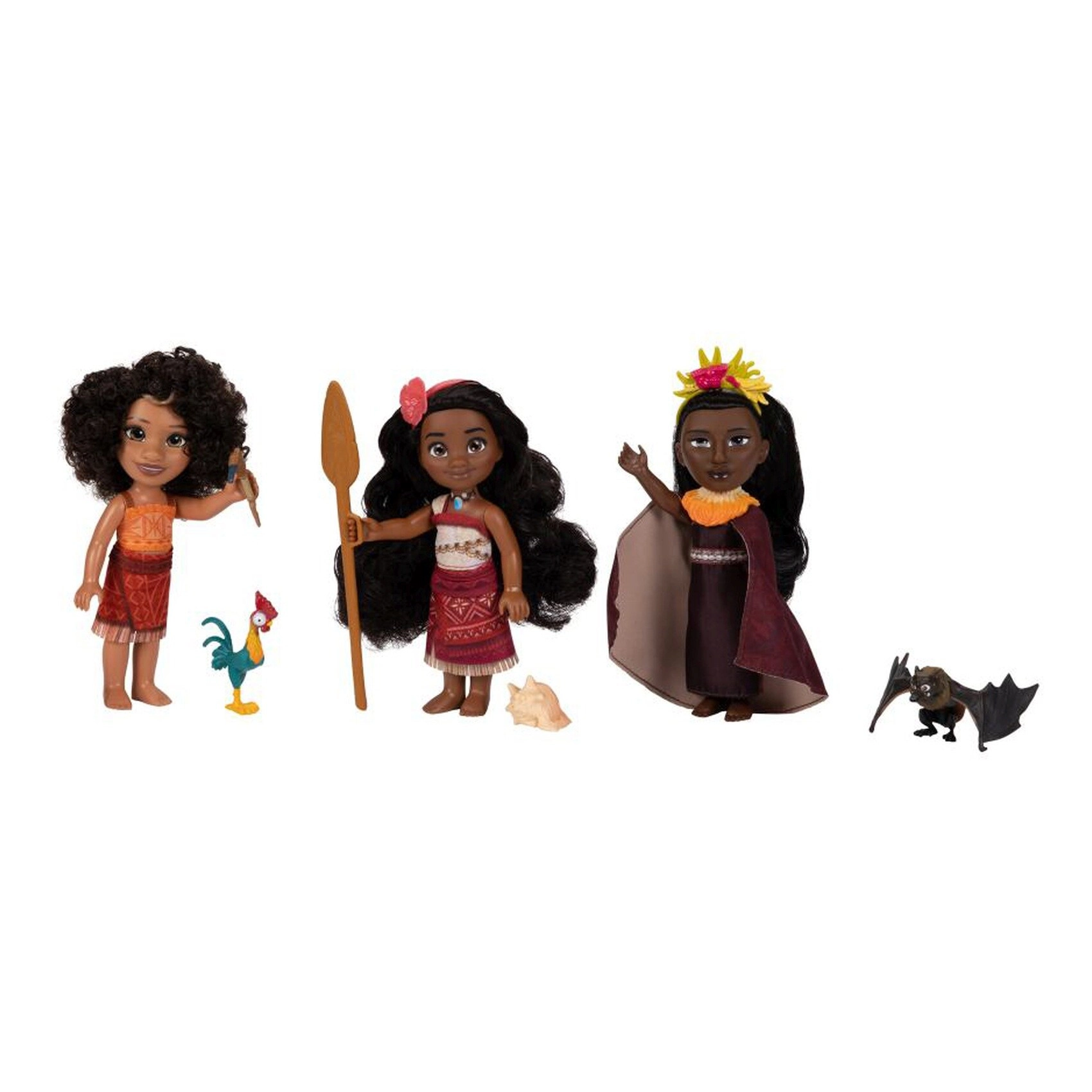 Moana Doll + Maui Doll + Pua Doll + Heihei Doll