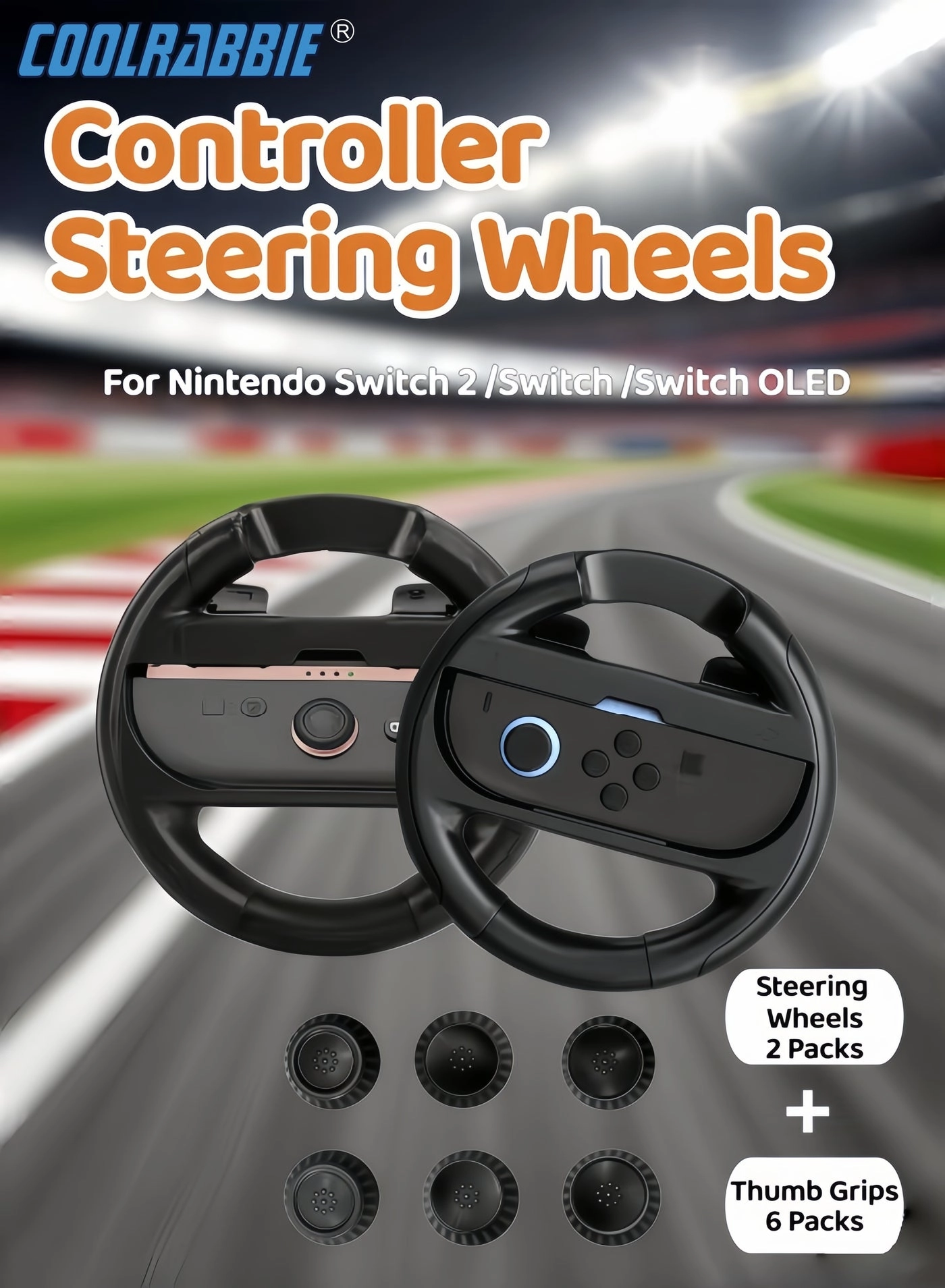 CoolRabbie Steering Wheel Racing Wheel - NS2/NS/OLED Bundle