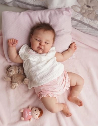 Peaches Reborn Baby Doll - 20 Inch Soft Cloth Body Sleeping Ages 3+