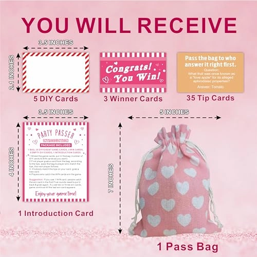 Pass The Bag Game - Adult 44 Tip Cards & 1 Pass Bag