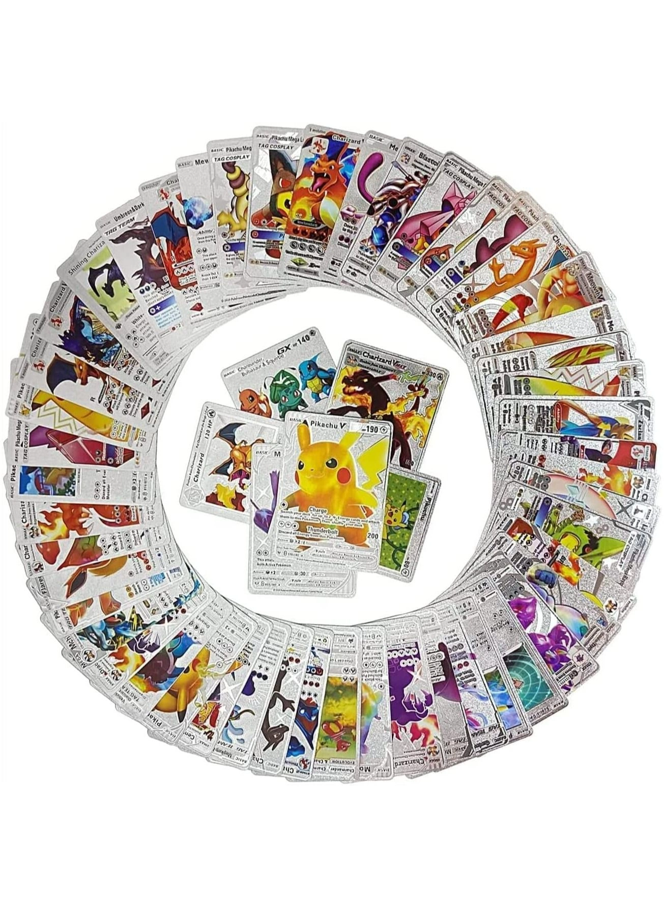 Assorted Cards Deck Box Set - Silver 55pcs