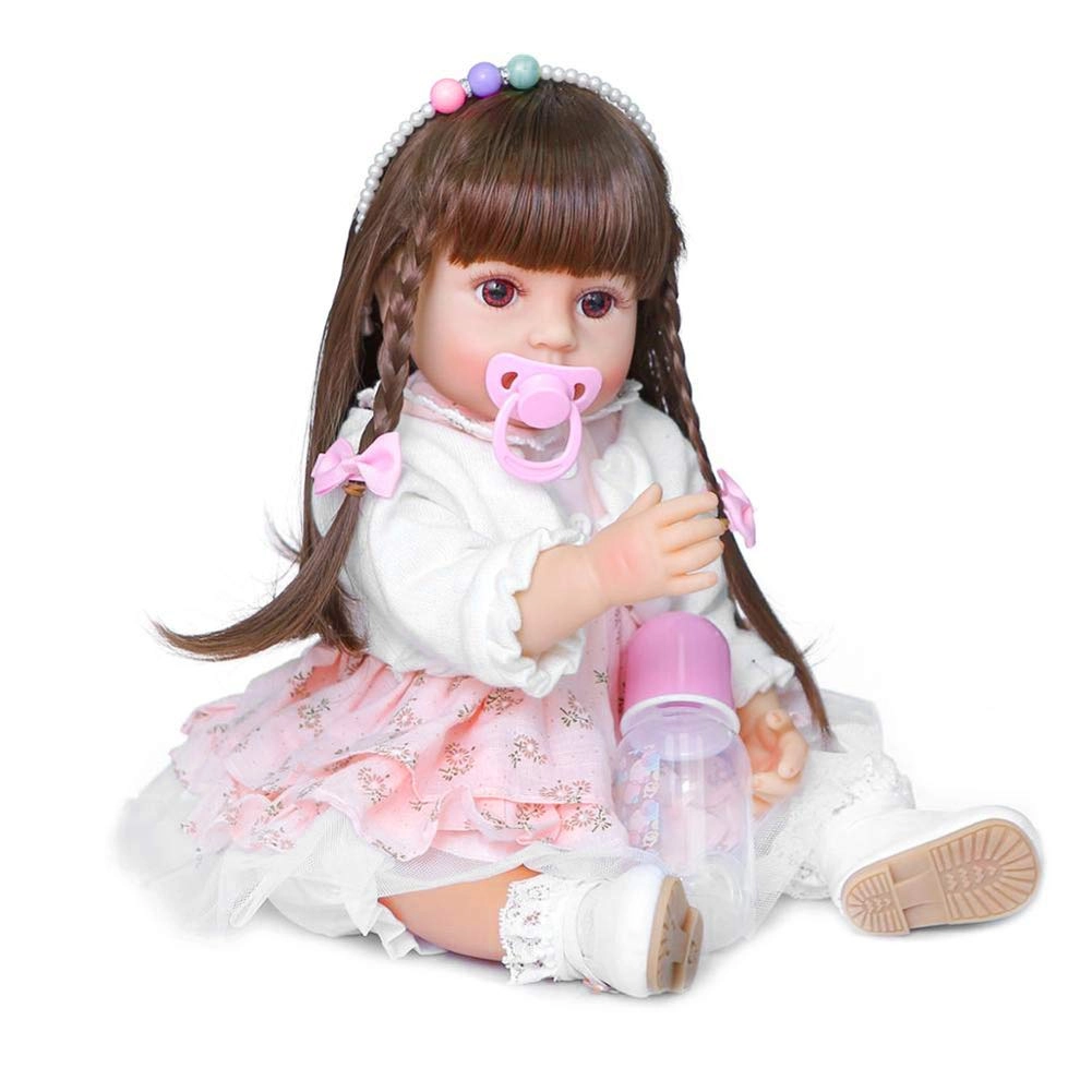 Simulation Baby Doll - 55cm brown hair Ages 12 months+