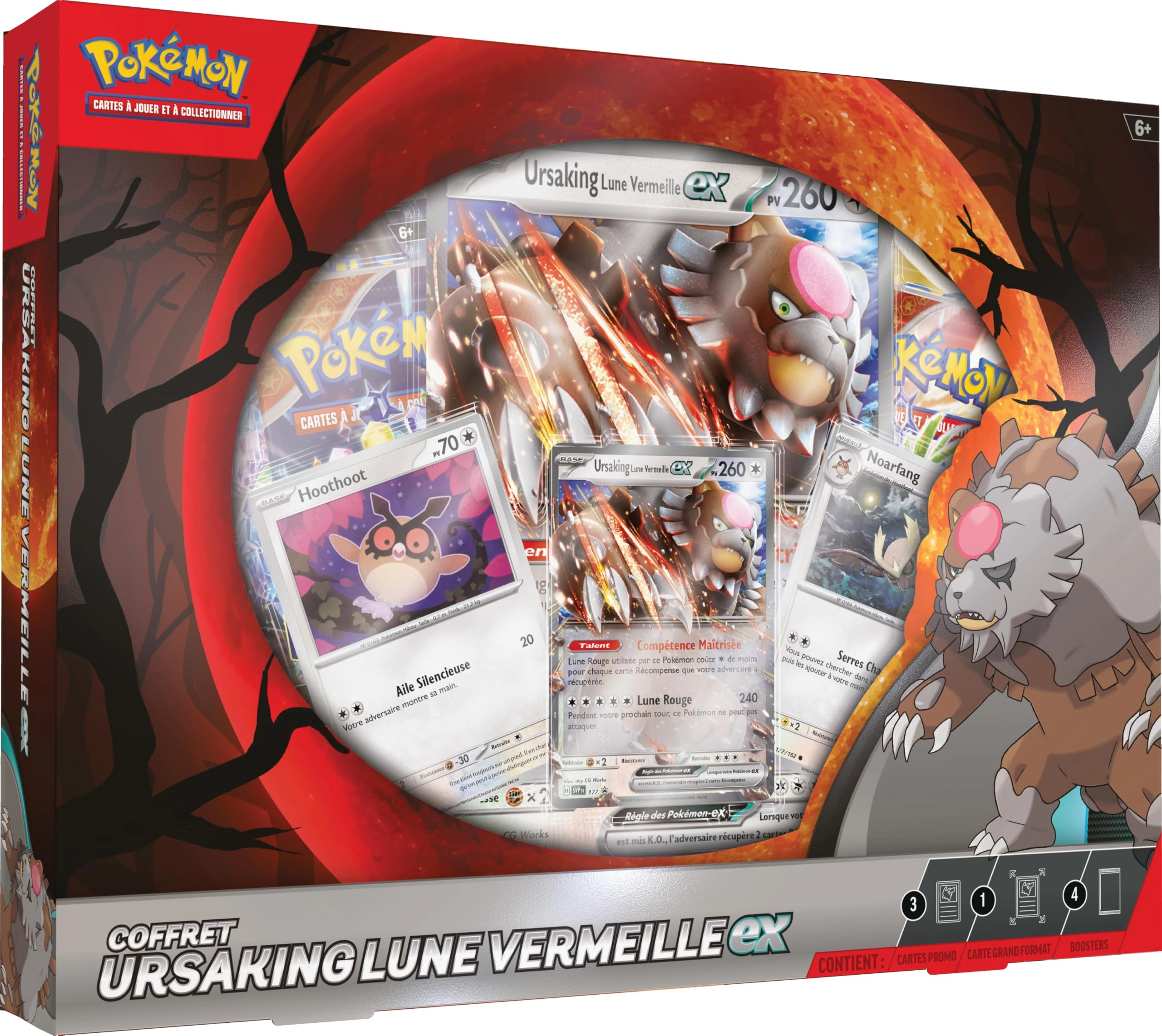 Pokmon Ursaking Moon Vermeille-ex - 1 Glossy Promo Card 2 Glossy Cards 1 Large Glossy Card 4 Boosters