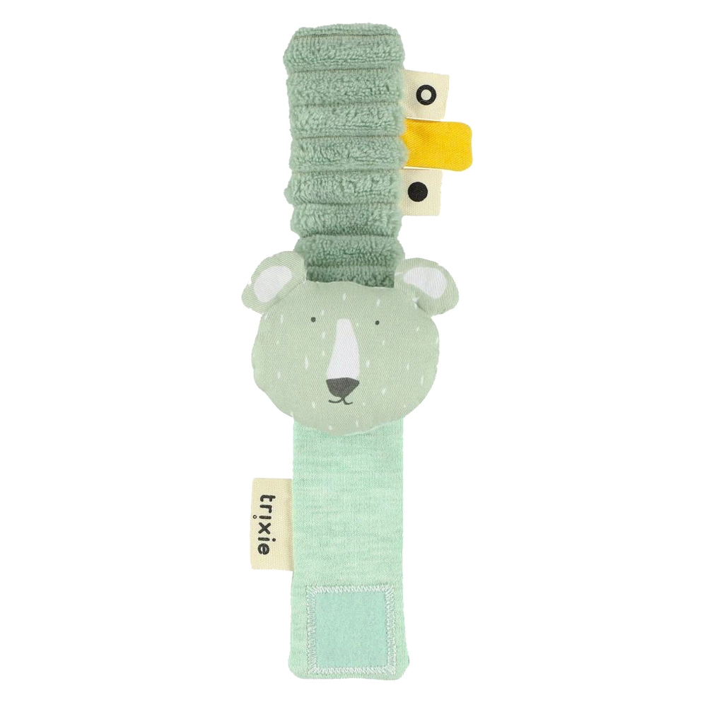 TRIXIE Wrist Rattle - Suitable for 0 month & above cotton twill Mr. Polar Bear