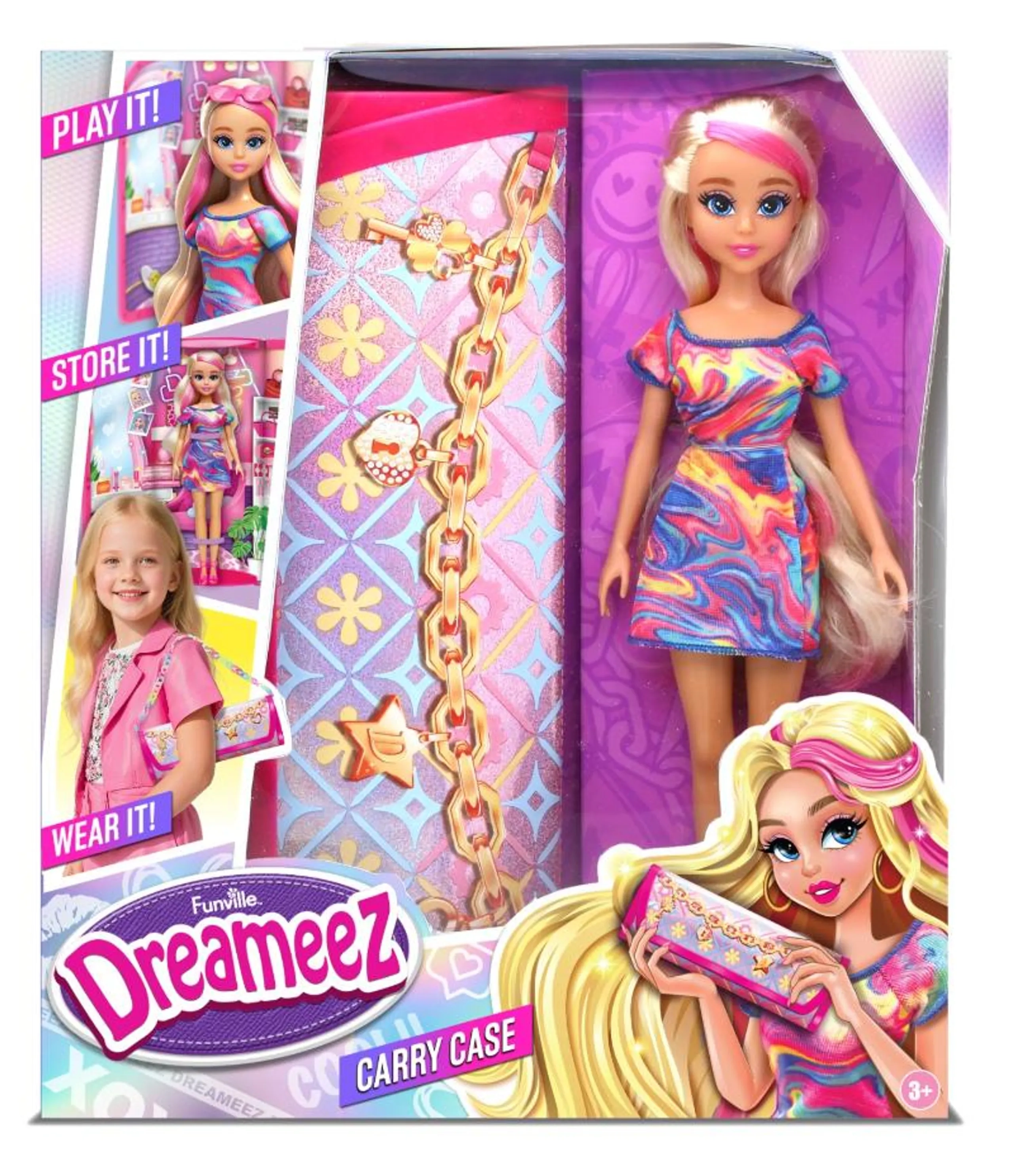 Funville Dreameez Fashion Doll + Fashion Carry Case - 2 Pcs Ages 3+
