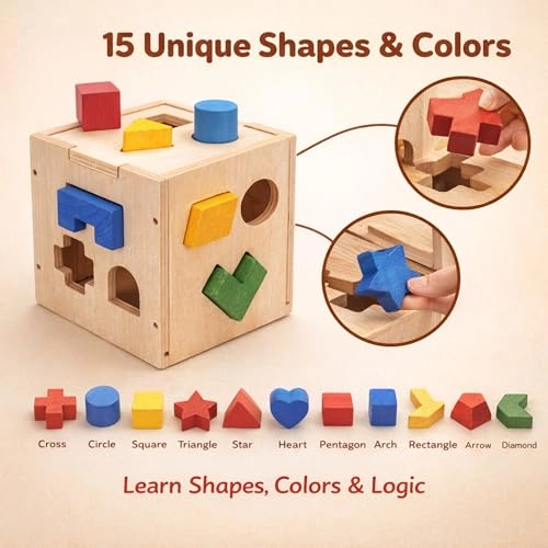Shape Sorter Cube - 1-3 Years 17 pieces