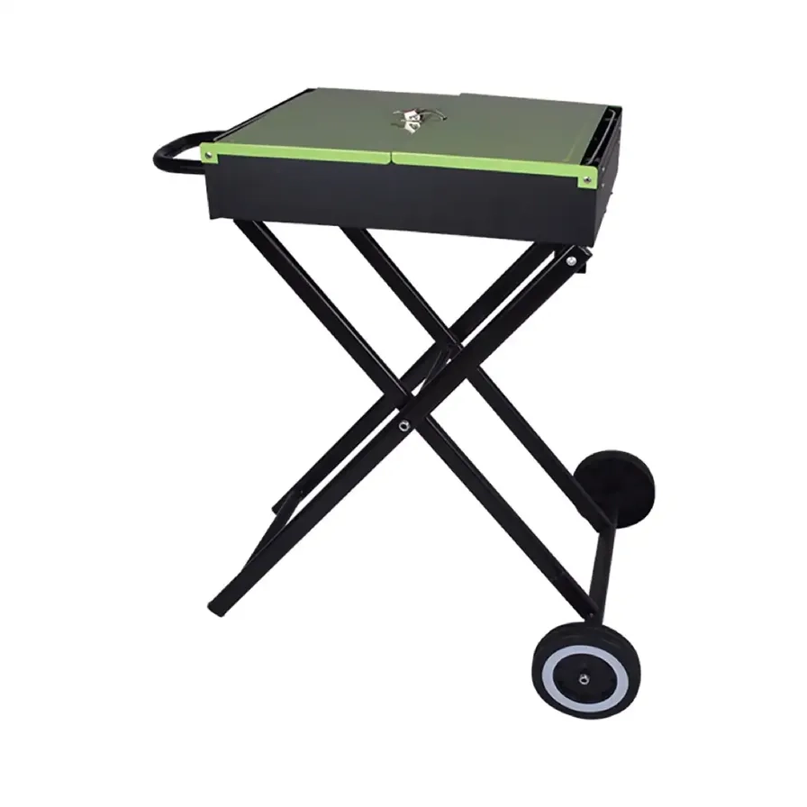 Tower Charcoal Grill - Adjustable Cooking Height 71-84 cm 47 cm chrome-plated grid