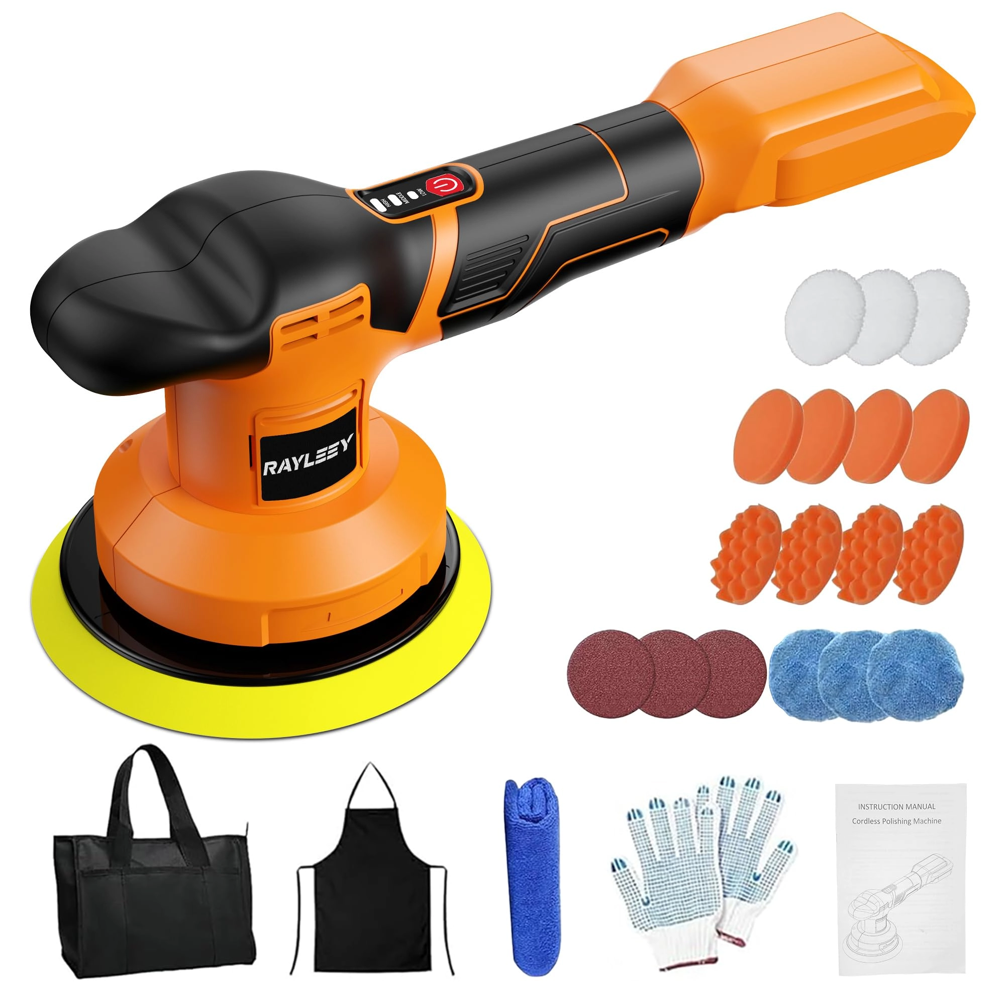 RAYLEEY Cordless Buffer Polisher - 20V 6-Inch 3-Speed
