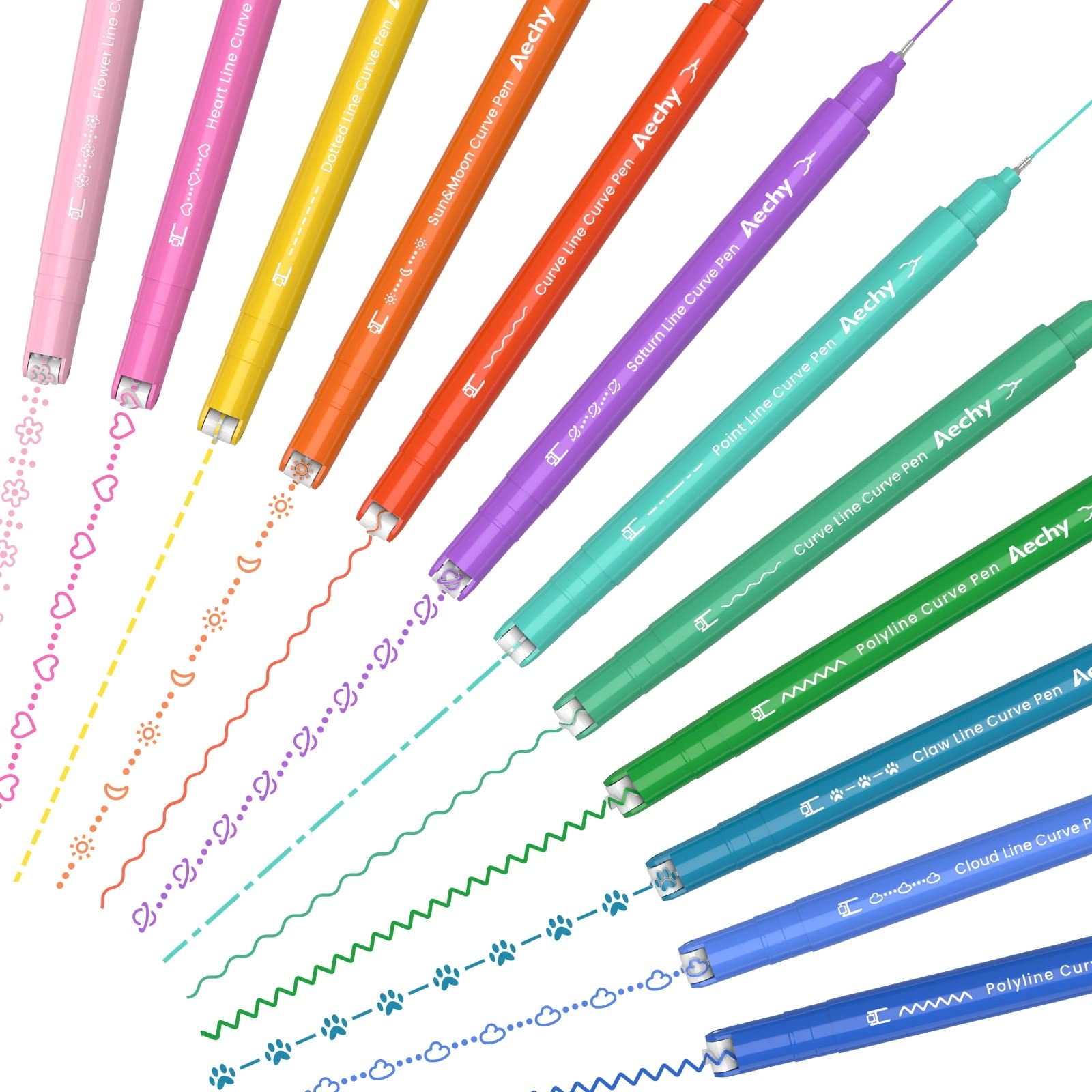 AECHY Dual Tip Markers - 12 Colors Dual Tip