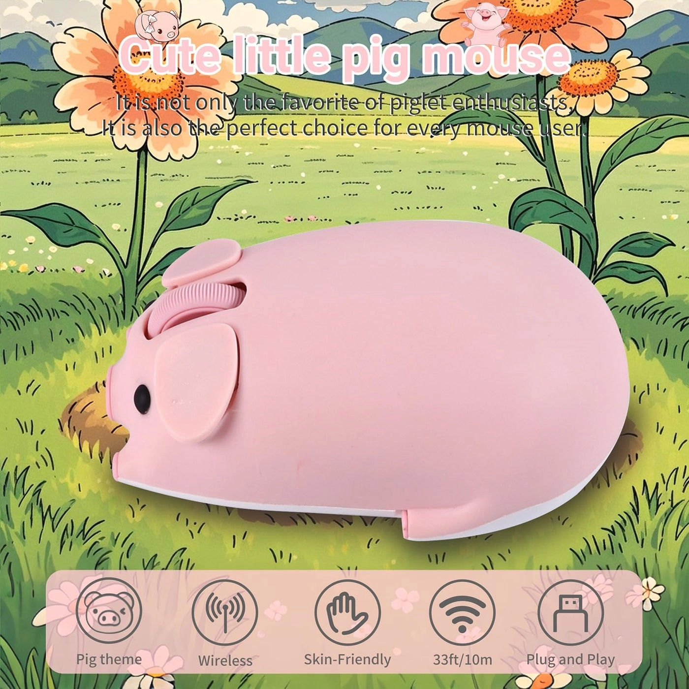 Cute Pig Mouse - Bluetooth & USB