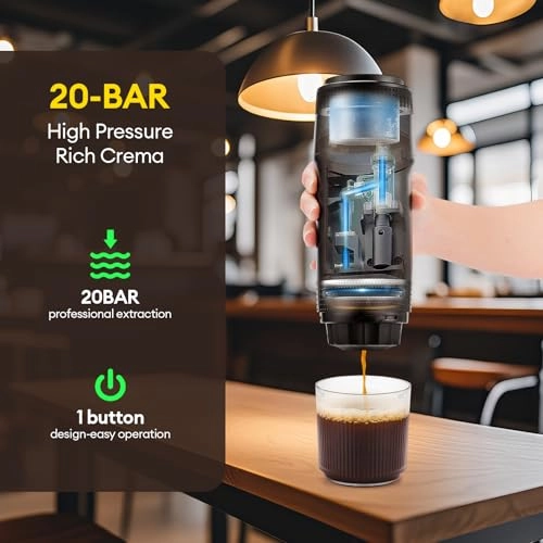 Portable Coffee Maker - 60 Milliliters Ground Coffee /Starbucks Pods/DG capsules/Nespresso original