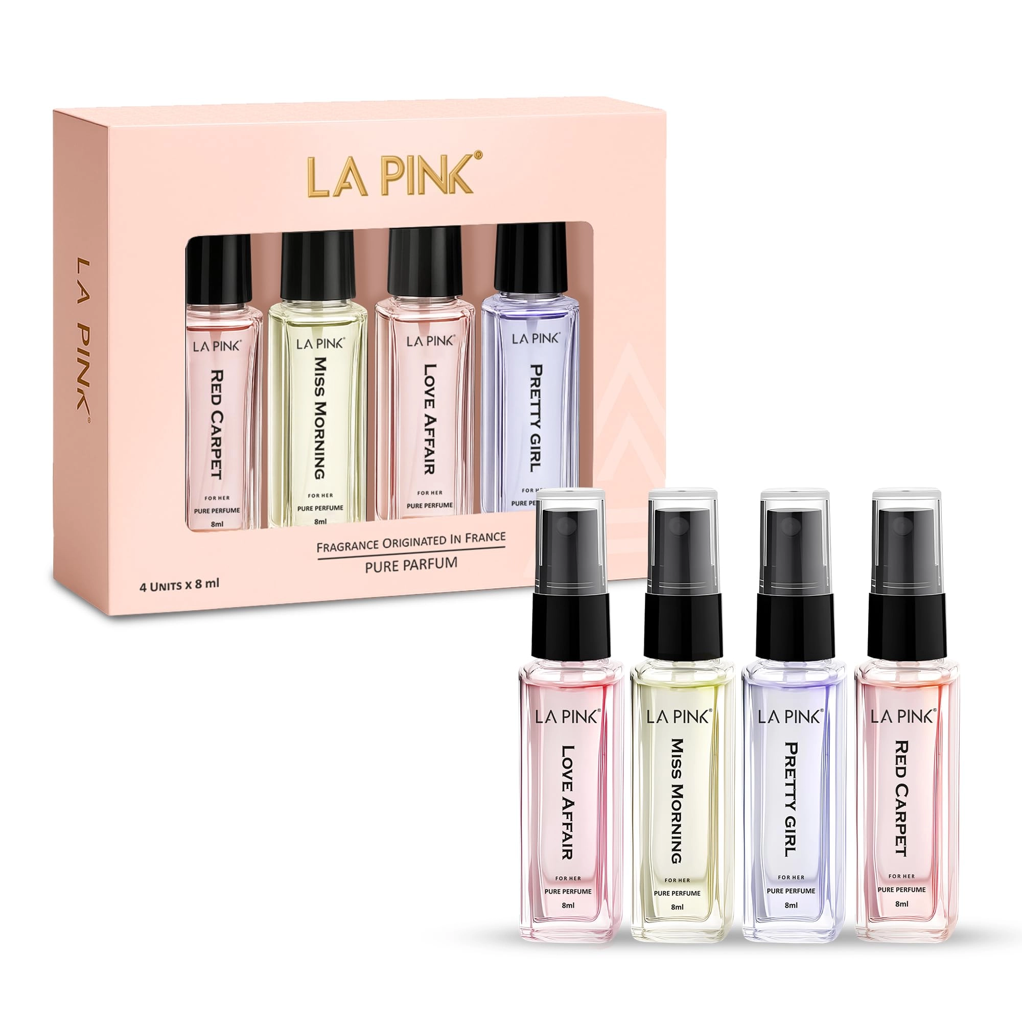 La Pink Perfume Gift Set - Floral & Fruity Notes Pack of 4