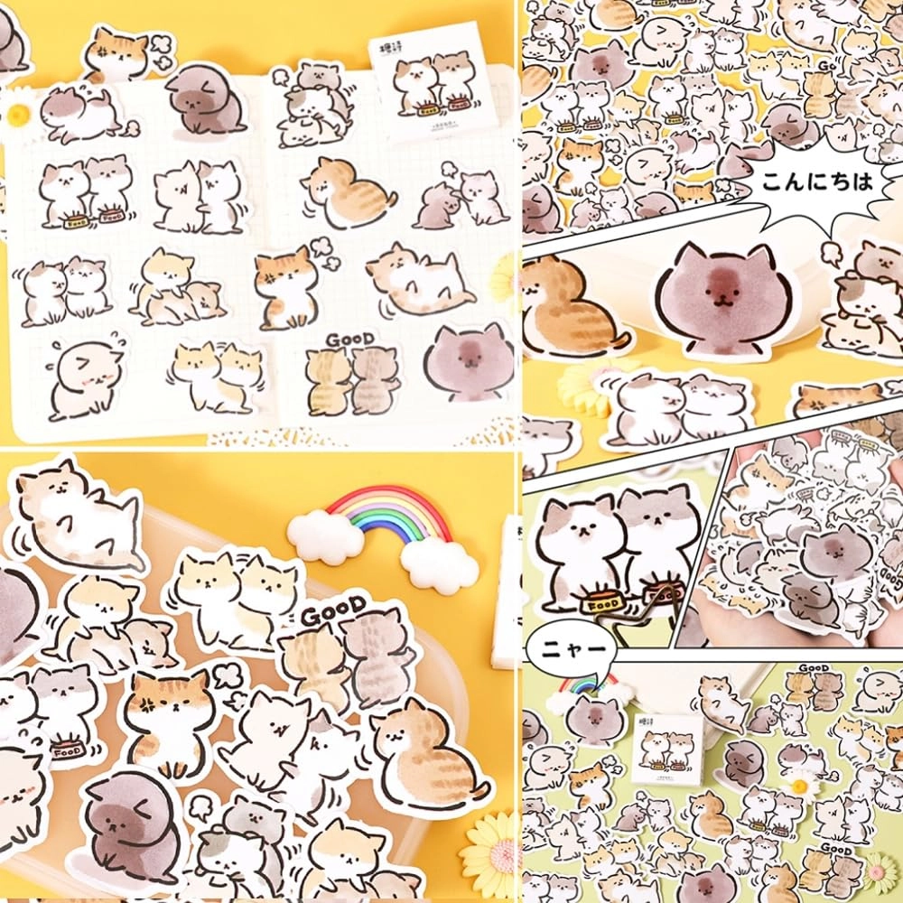 Cute Cat Stickers - 45pcs