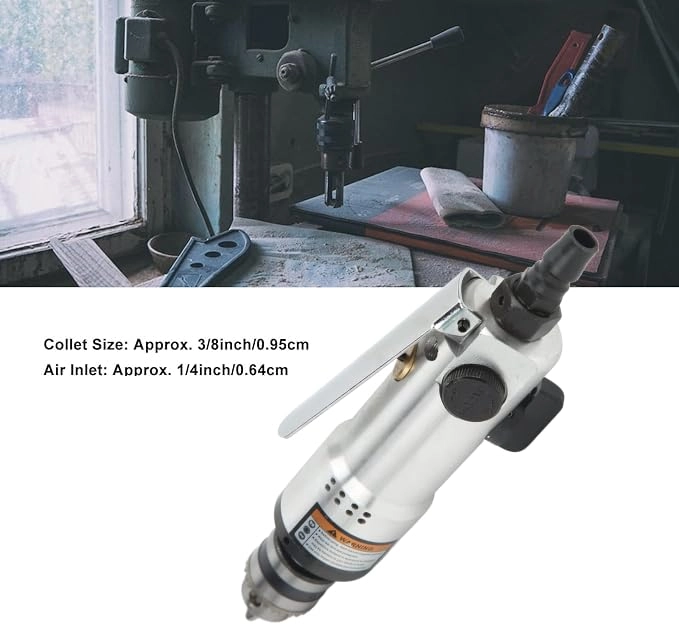 Straight Air Drill - 3/8in Zinc alloy 2200rpm