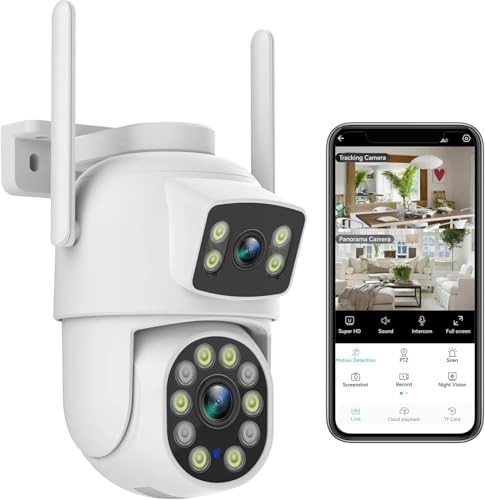 Dual Lens Outdoor Security Camera 2K