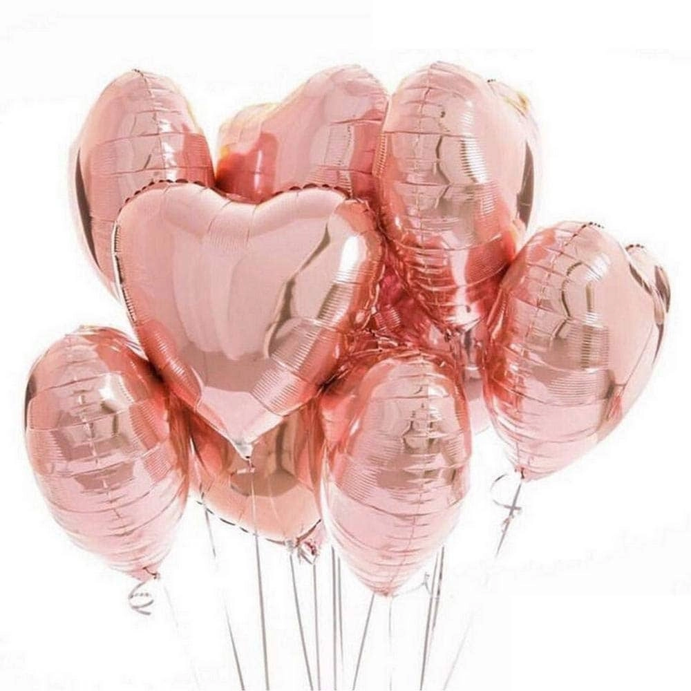 Heart Foil Balloon - 5-Pieces Wedding Valentine's Day Bridal Shower Birthday Party