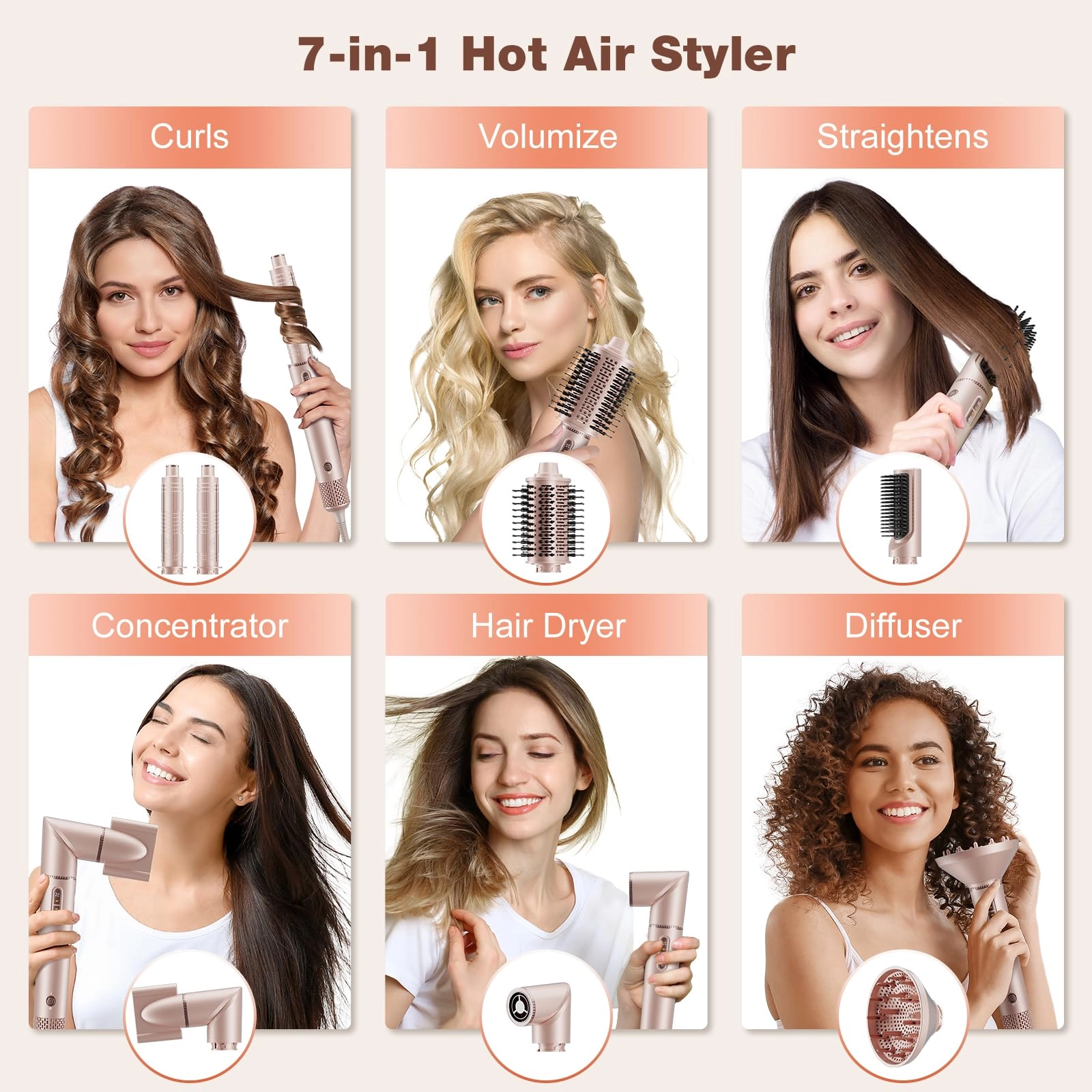 TD-2301U - 7-in-1 Hot Air Styler