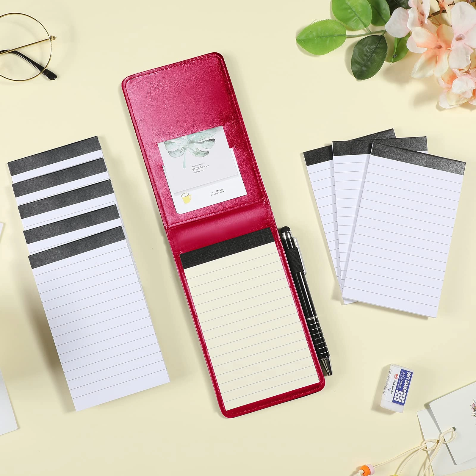 Mini Pocket Notepad Holder - 50 Lined Sheets 10 Pcs