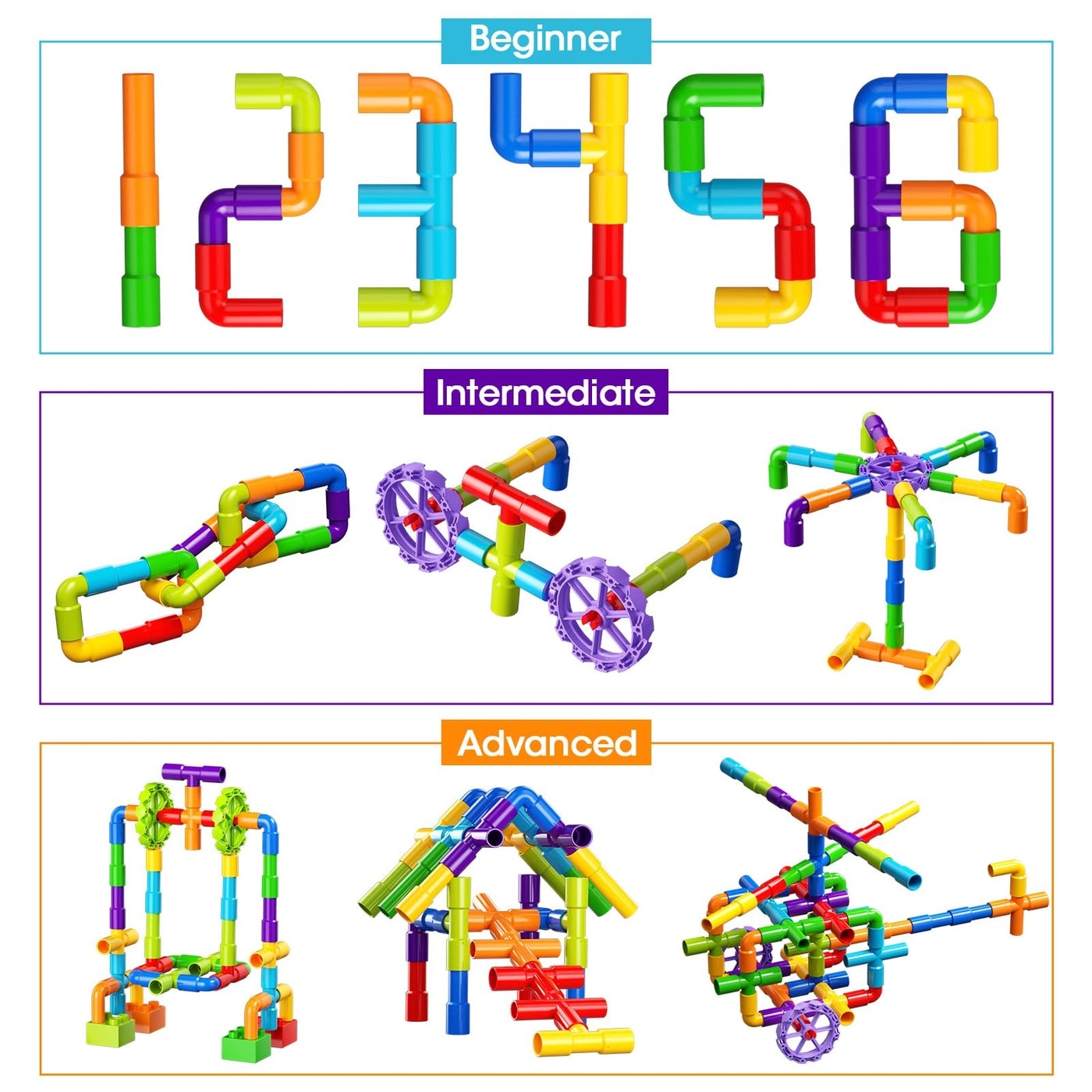 Pipe Tube Construction Building Blocks - 188 pcs