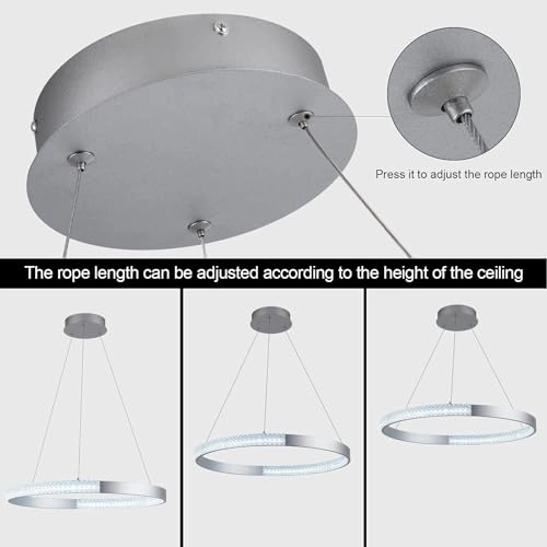 Modern Crystal Chandelier - 6000K Dimmable