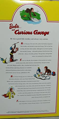 Barbie Keepsake Treasures - 11 1/2" doll Certificate of Authenticity + Curious George plush monkey - approx 3 3/4" tall