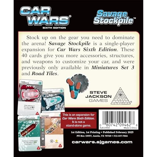 Car Wars: Savage Stockpile - Single Player Expansion 6th Edition
