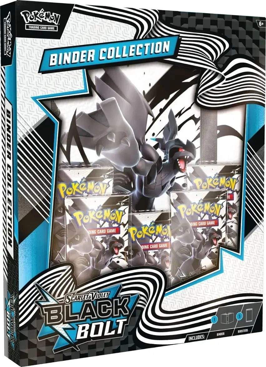 Pokémon Black Bolt Binder Collection - 9-pocket + Black Bolt Booster Pack - 5pcs