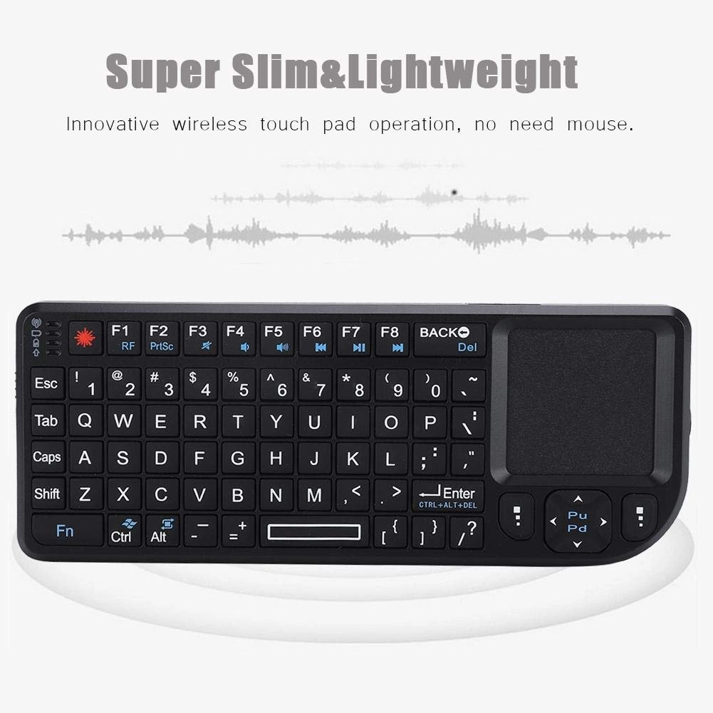 Wireless Touchpad Keyboard - 2.4GHz Backlit Rechargeable for HTPC, for PS3/4