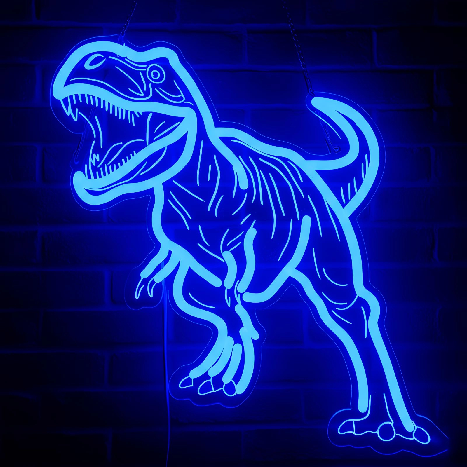 zontruxe Dinosaur Neon Sign - USB Dimmable Blue 15.5 x 13 inch