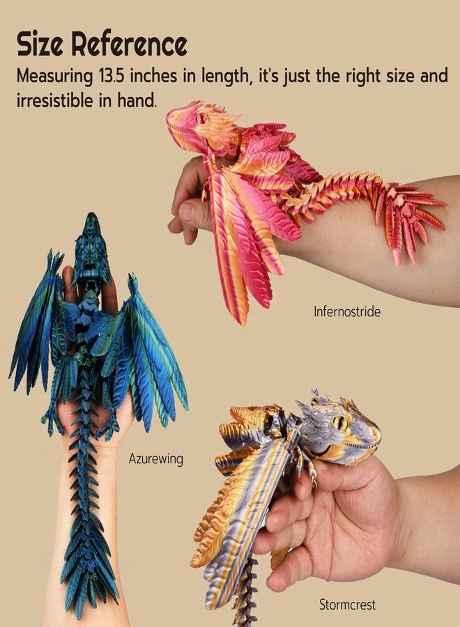 Feathered Wyvern Dragon - 3D Printed Articulated Fidget