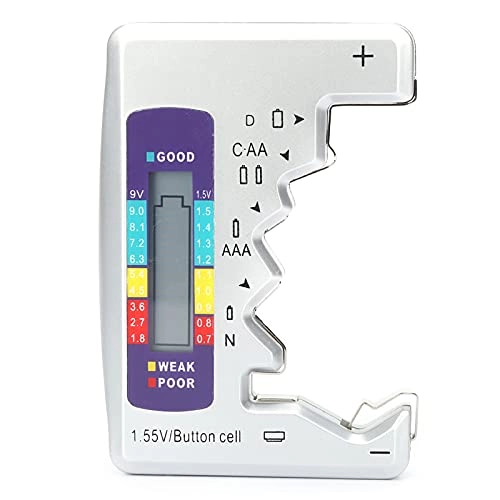 Digital Battery Tester - 90 x 60mm Measures AA AAA 9V