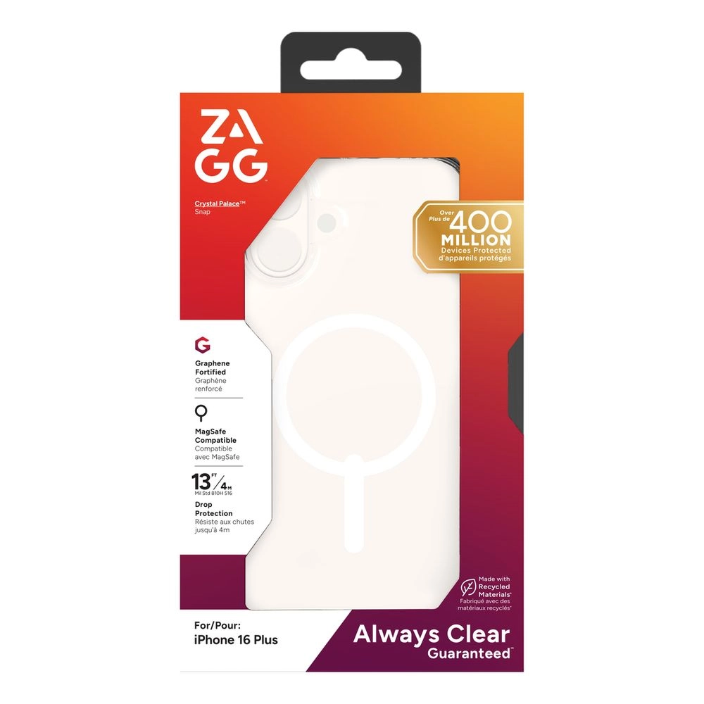 ZAGG Crystal Palace Snap Clear Case MagSafe for iPhone 16 Plus