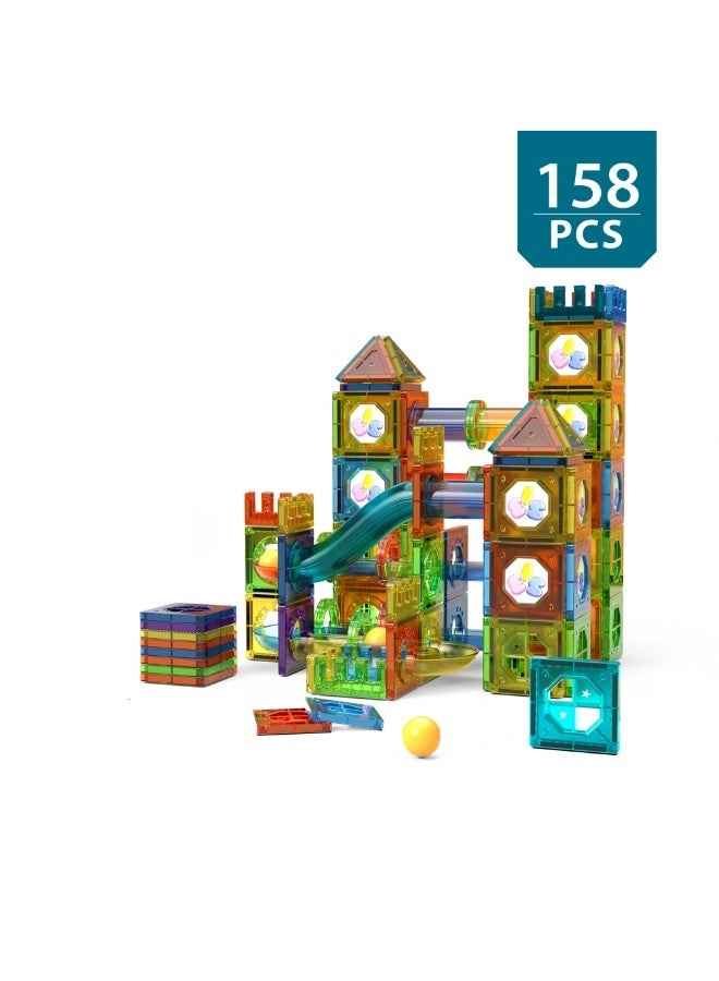 Magnetic Building Tiles Track Set - 158 pcs