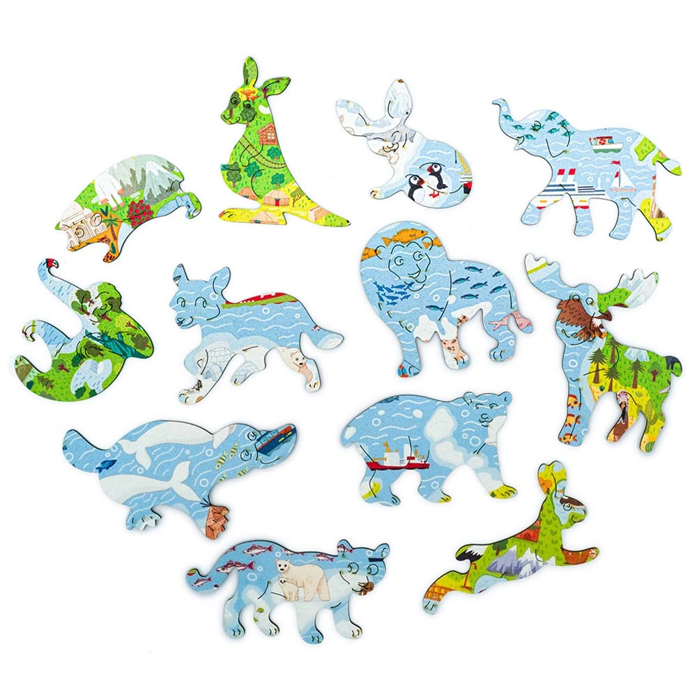 Kids World Map Wooden Puzzle (4107390-Kids_World_Map_100) - 100 pcs