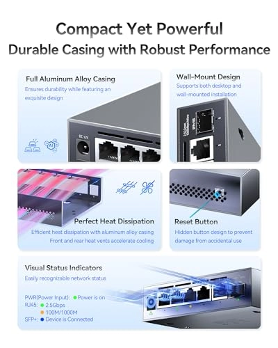 6 Port │ 5x2.5G Port │ 1x10G SFP+ 6-ports