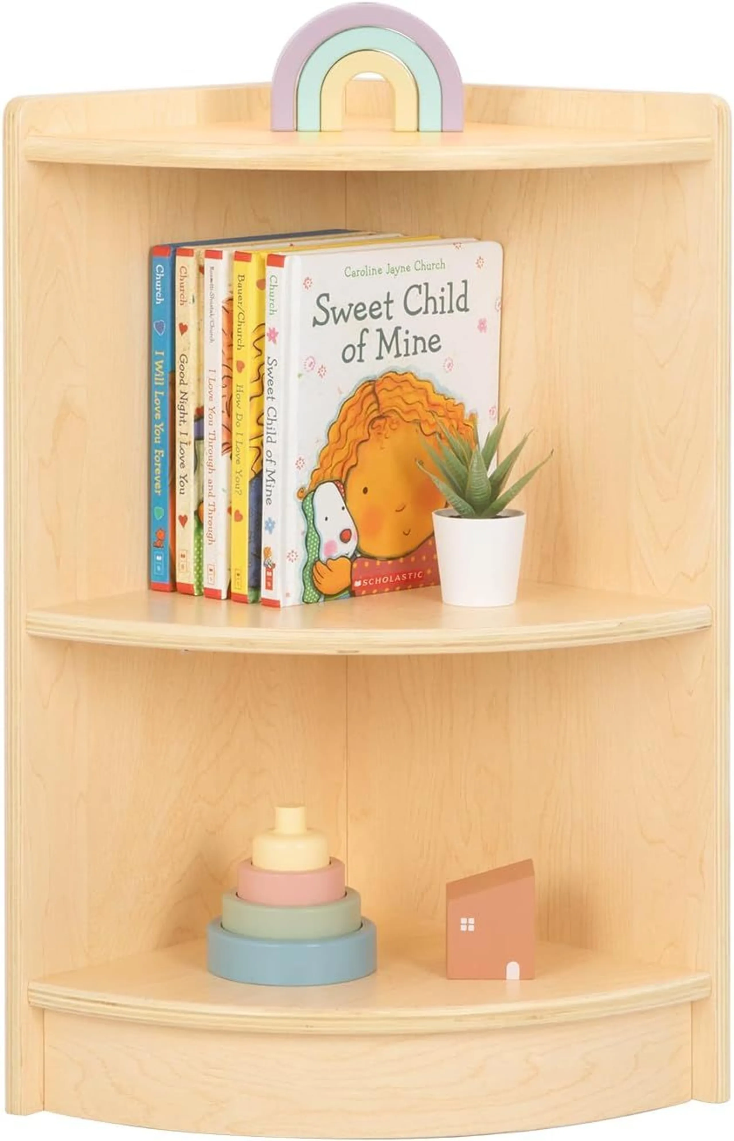 Wooden Corner Toy Organizer Shelf - 15 mm thick plywood wood