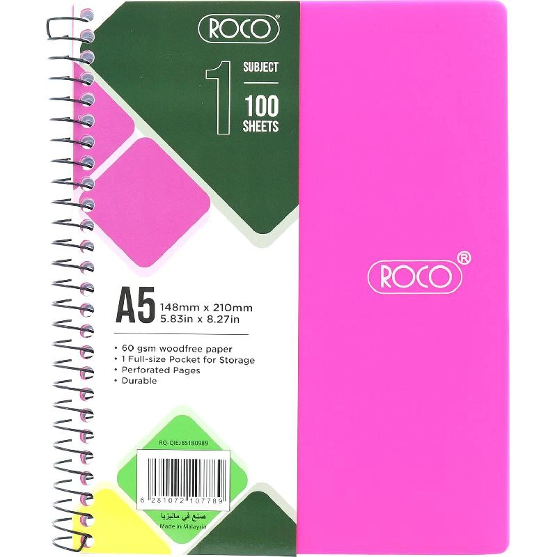 Neon A5 Spiral - Lined 100 Sheets