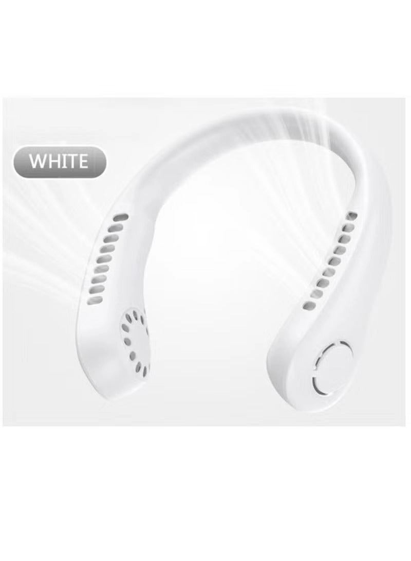 JAJEEK Portable USB Mini Fan - Rechargeable Hanging Neck Adjustable Speeds