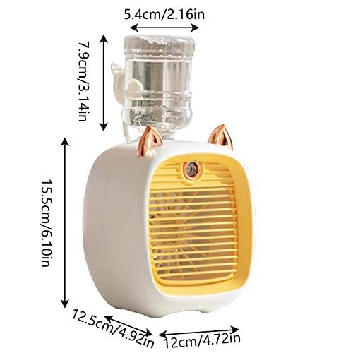 Air Conditioner Fan - Yellow 3-Speed Portable
